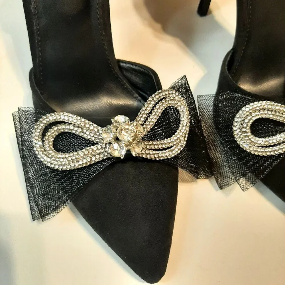 Chic Black Heels with Bow Detail - Picture 4 of 7